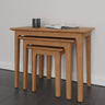 Monroe Modern Scandinavian Style Oak Wood Nesting Side Tables Set of 3