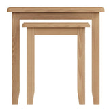 Jameson Rustic Oak Wood Square Nesting Side Tables Set of 2