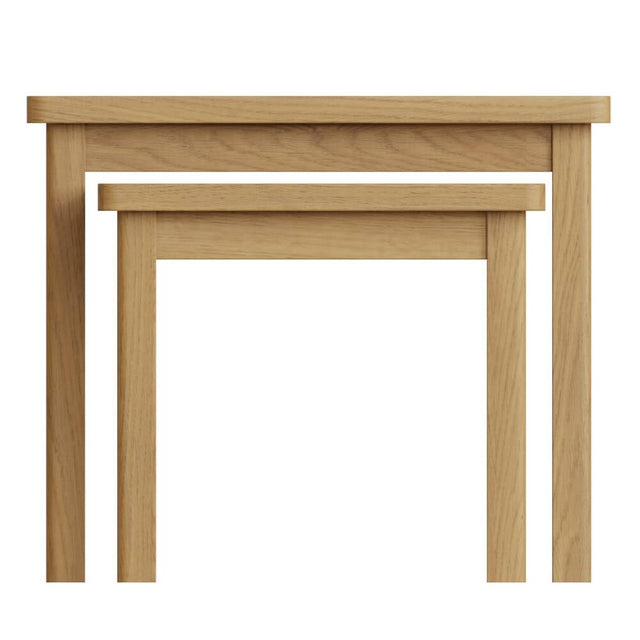 Maxwell Modern Oak Wood Square Nesting Side Tables Set of 2