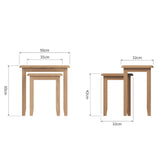 Jameson Rustic Oak Wood Square Nesting Side Tables Set of 2