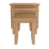 Jameson Rustic Oak Wood Square Nesting Side Tables Set of 3