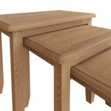 Jameson Rustic Oak Wood Square Nesting Side Tables Set of 3