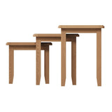 Jameson Rustic Oak Wood Square Nesting Side Tables Set of 3