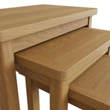 Maxwell Modern Oak Wood Square Nesting Side Tables Set of 3