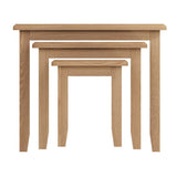 Jameson Rustic Oak Wood Square Nesting Side Tables Set of 3