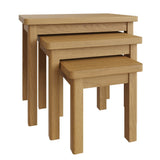 Maxwell Modern Oak Wood Square Nesting Side Tables Set of 3