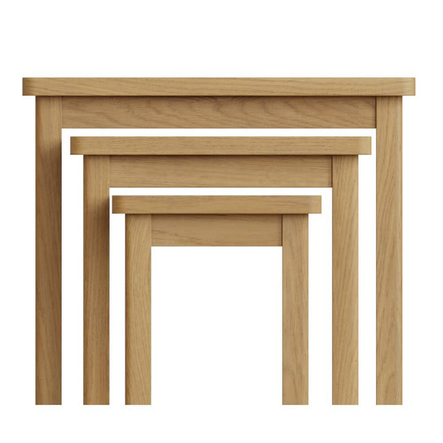 Maxwell Modern Oak Wood Square Nesting Side Tables Set of 3