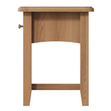 Jameson Rustic Oak Wood Square Side Table With Drawer