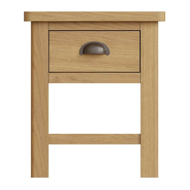 Maxwell Modern Oak Wood Square Side Table With Drawer