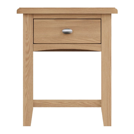 Jameson Rustic Oak Wood Square Side Table With Drawer