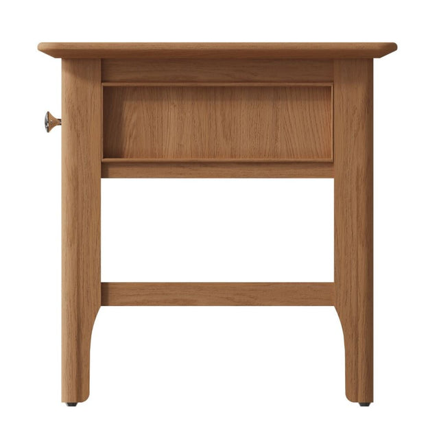 Monroe Modern Scandinavian Style Oak Wood Side Table With Drawer