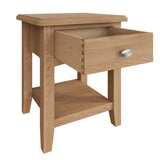 Jameson Rustic Oak Wood Square Side Table With Drawer