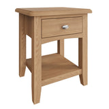 Jameson Rustic Oak Wood Square Side Table With Drawer