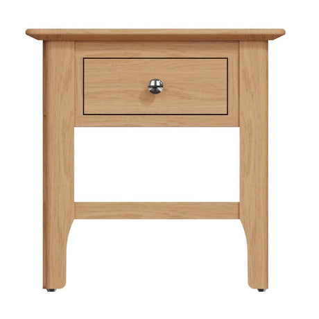 Monroe Modern Scandinavian Style Oak Wood Side Table With Drawer