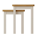 Oliver Modern Oak Wood White Nesting Side Tables Set of 2