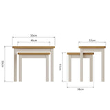 Oliver Modern Oak Wood White Nesting Side Tables Set of 2