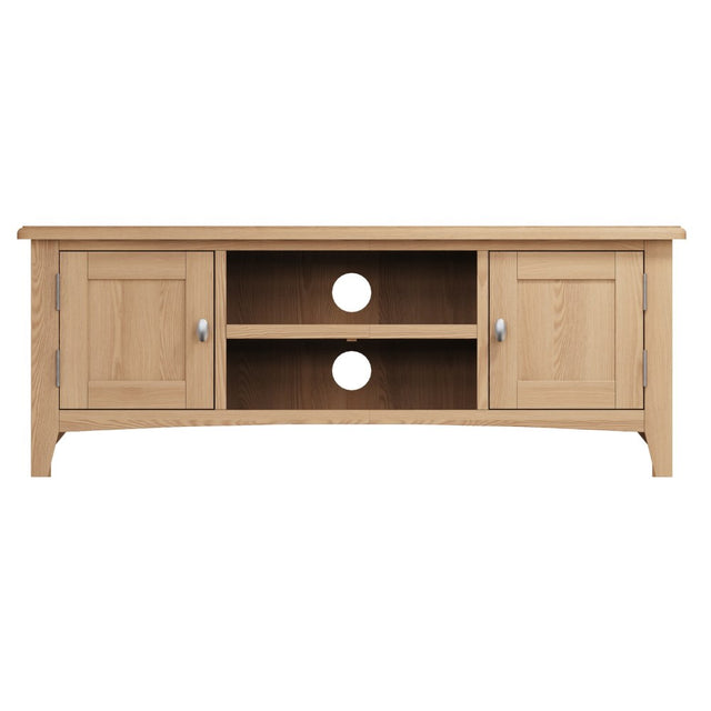 Jameson Classic Oak Wood Large TV Stand With Storage