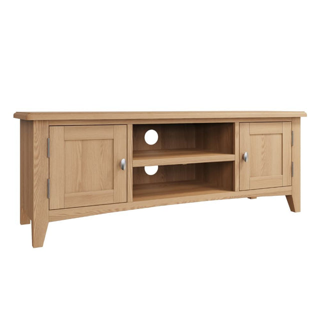 Jameson Classic Oak Wood Large TV Stand With Storage