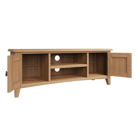 Jameson Classic Oak Wood Large TV Stand With Storage