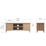 Jameson Classic Oak Wood Large TV Stand With Storage