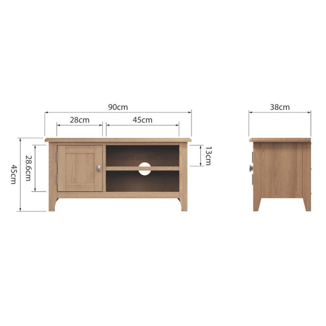 Jameson Classic Oak Wood TV Stand With Storage