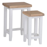 Alexandra Modern Oak Wood Nesting Side Tables Set of 2