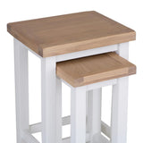 Alexandra Modern Oak Wood Nesting Side Tables Set of 2