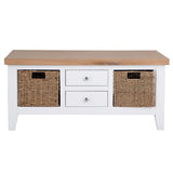 Alexandra Modern Rectangular Oak Wood Coffee Table With Storage 100cm