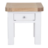 Hazel Modern Oak Wood Square Side Table With Drawer