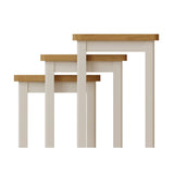 Oliver Modern Oak Wood White Nesting Side Tables Set of 3