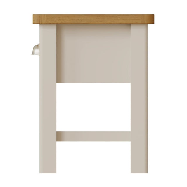 Oliver Modern Oak Wood Square White Side Table With Drawer