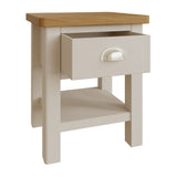 Oliver Modern Oak Wood Square White Side Table With Drawer