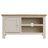 Oliver Classic Oak Wood White TV Stand With Storage