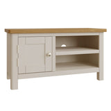 Oliver Classic Oak Wood White TV Stand With Storage