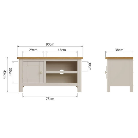 Oliver Classic Oak Wood White TV Stand With Storage