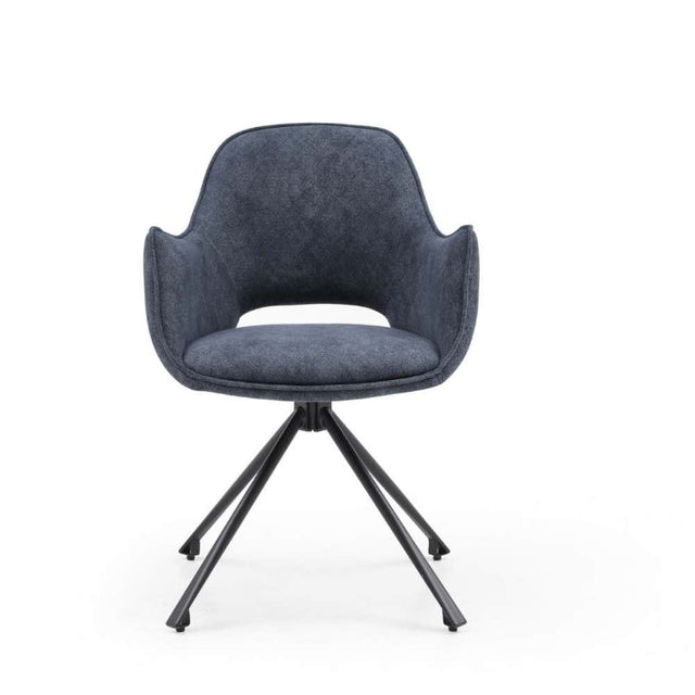 Modern-Open-Back-Dark-Blue-Fabric-Dining-Chair-Black-Metal-Pyramid-Legs