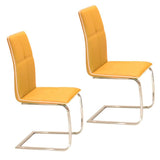 Modern-Orange-Faux-Leather-Cantilever-Dining-Chair-With-Chrome-Base-Set-of-2