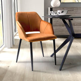 Modern-Orange-Velvet-Open-Back-Dining-Chair-Black-Metal-Legs-Set-of-2