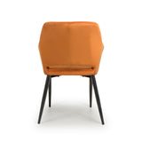 Modern-Orange-Velvet-Open-Back-Dining-Chair-Black-Metal-Legs-Set-of-2