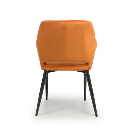 Modern-Orange-Velvet-Open-Back-Dining-Chair-Black-Metal-Legs-Set-of-2