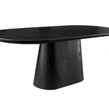 Eclipse Modern Oval Black Marble Stone Dining Table 200cm