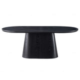 Eclipse Modern Oval Black Marble Stone Dining Table 200cm