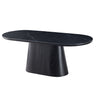 Eclipse Modern Oval Black Marble Stone Dining Table 200cm