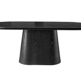 Eclipse Modern Oval Black Marble Stone Dining Table 200cm