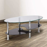 Modern-Oval-Glass-Top-Coffee-Table-With-Black-High-Gloss-Double-Shelf-Metal-Legs-90cm