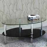 Modern-Oval-Glass-Top-Coffee-Table-With-Black-High-Gloss-Double-Shelf-Metal-Legs-90cm