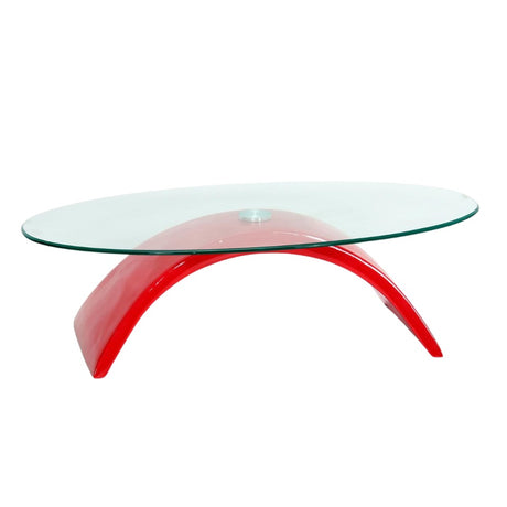 Modern-Oval-Glass-Top-Coffee-Table-With-Curved-Red-High-Gloss-Base-110cm