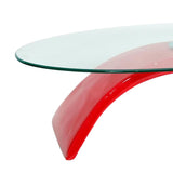 Modern-Oval-Glass-Top-Coffee-Table-With-Curved-Red-High-Gloss-Base-110cm