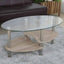 Modern-Oval-Glass-Top-Coffee-Table-With-Natural-Oak-Veneer-Double-Shelf-Metal-Legs-90cm