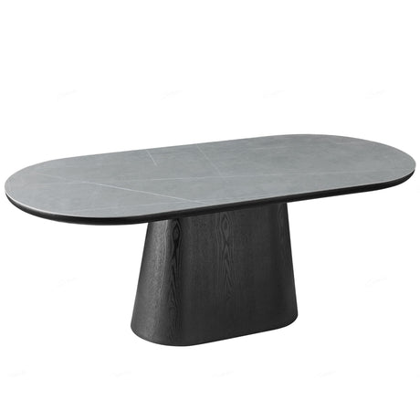 Eclipse Modern Oval Grey Stone Dining Table 200cm